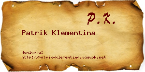 Patrik Klementina névjegykártya